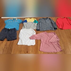 lot of men (7) cotton shirts, tops, shorts, size L, XL, XXL